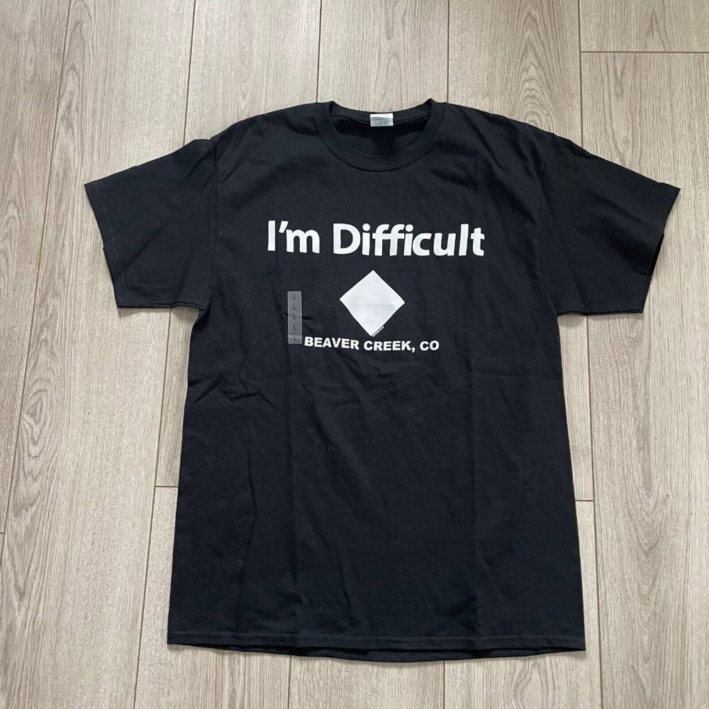 Port & Company I Am Difficult Beaver Creek, Co Graphic T-Shirt Men Large Black